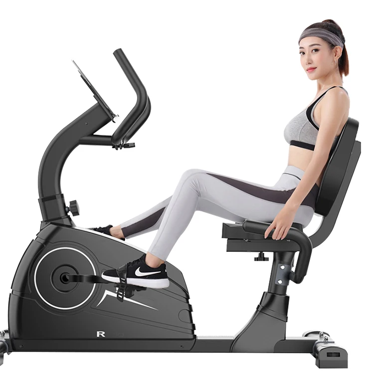 Recumbent Fitness Bike 8 levels of Magnetic Resistance Modern Exercise Bike with Digital Electronic Display