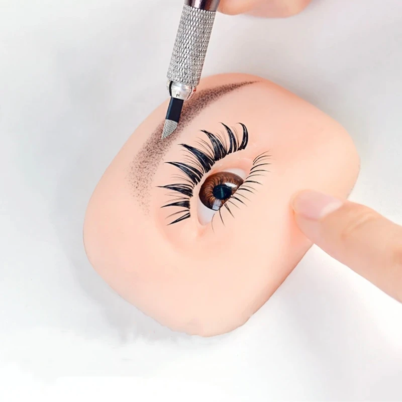 Mannequin Pad Soft Silicone Makeup Practice Eyes Model 5D Eye Face Artificial Skin Reusable Artist For Makeup School