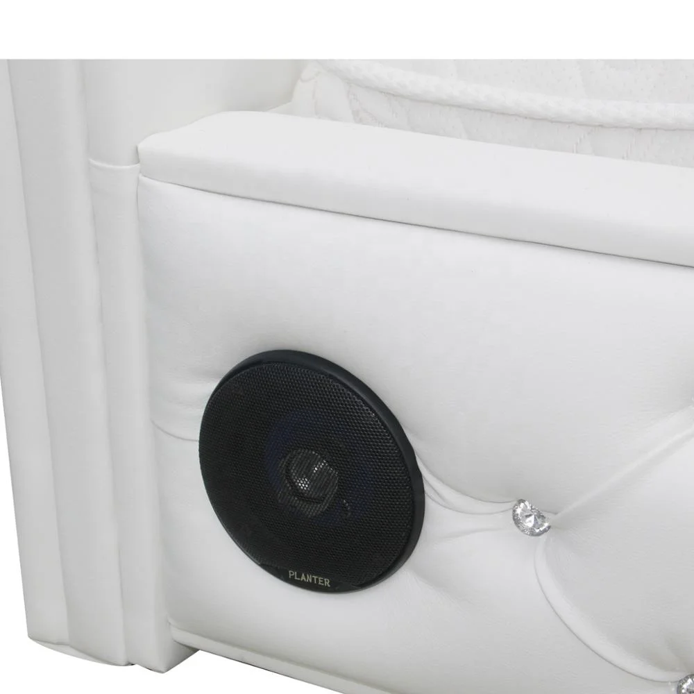 High Quality Modern Bedroom Bed with TV Footboard Soft Adjustable Leather Upholstery Wood Panel Frame for Home Hotel