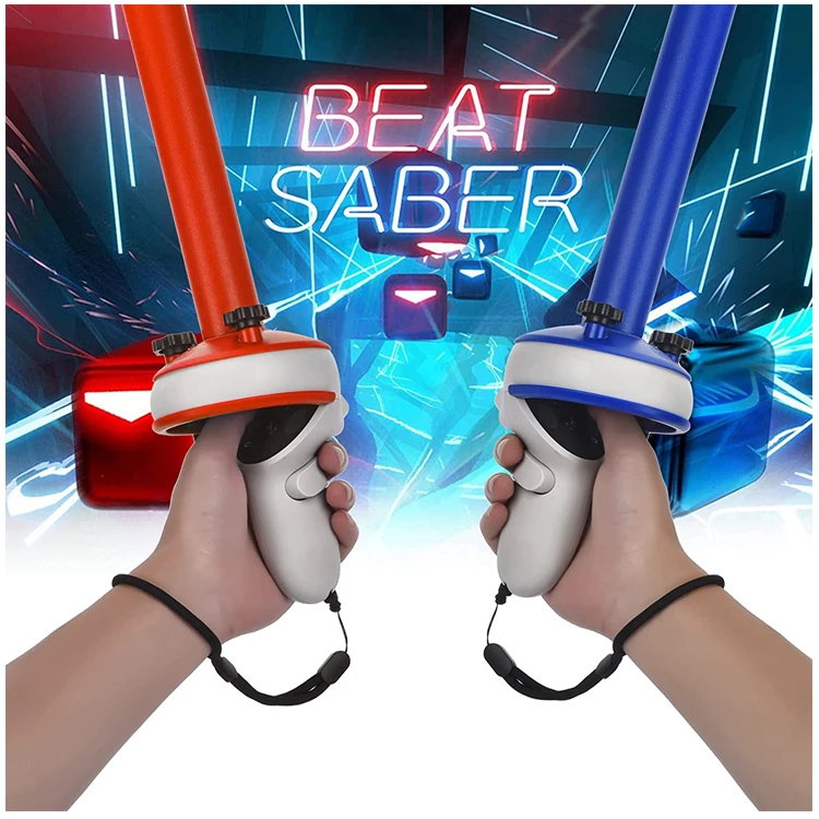 Oculus Quest 2 Beat Saber Handles Controller Grips with Silicone Handstrap For Quest 2 VR Workout Super Natual Jedi Training