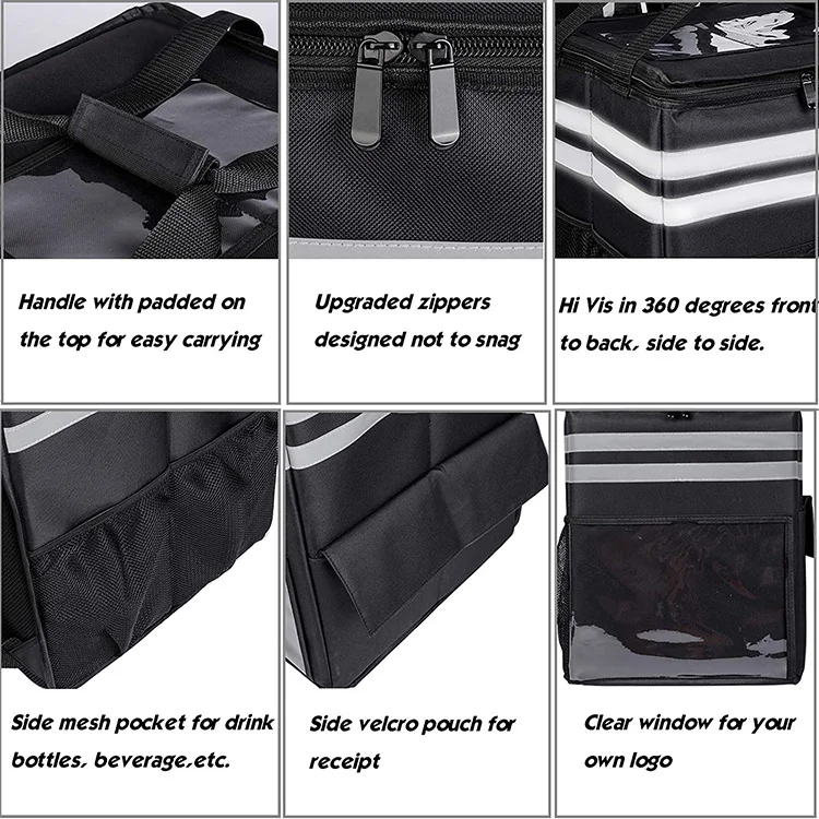 Multi-Functional Reusable Food Delivery Bag for Bicycle Hot and Cool Food Delivery Bag