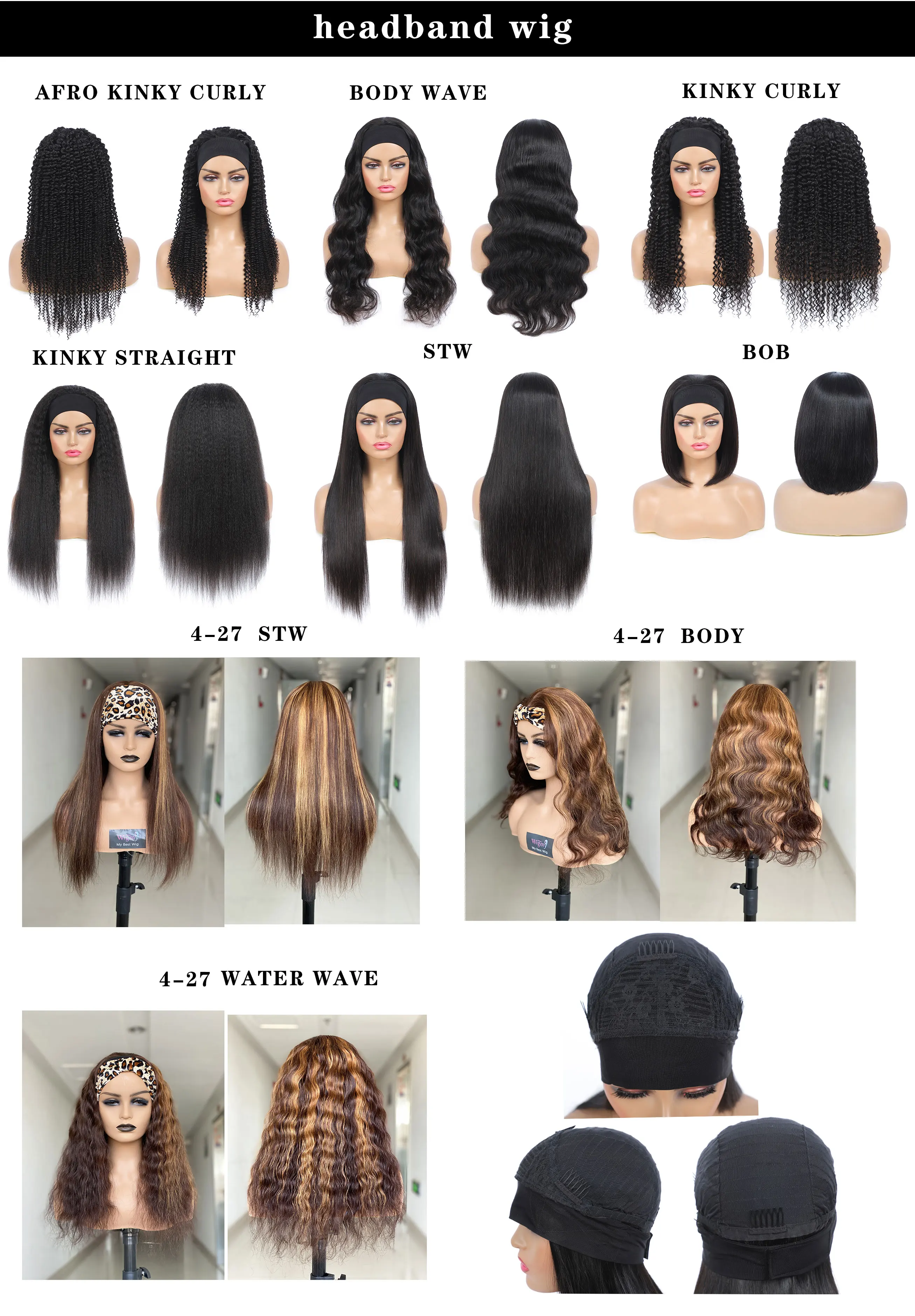 
Wholesale 4b 4c Afro Kinky Curly Head Band Wigs Glueless Deep Wave Half Headband Wigs Human Hair For Black Women 