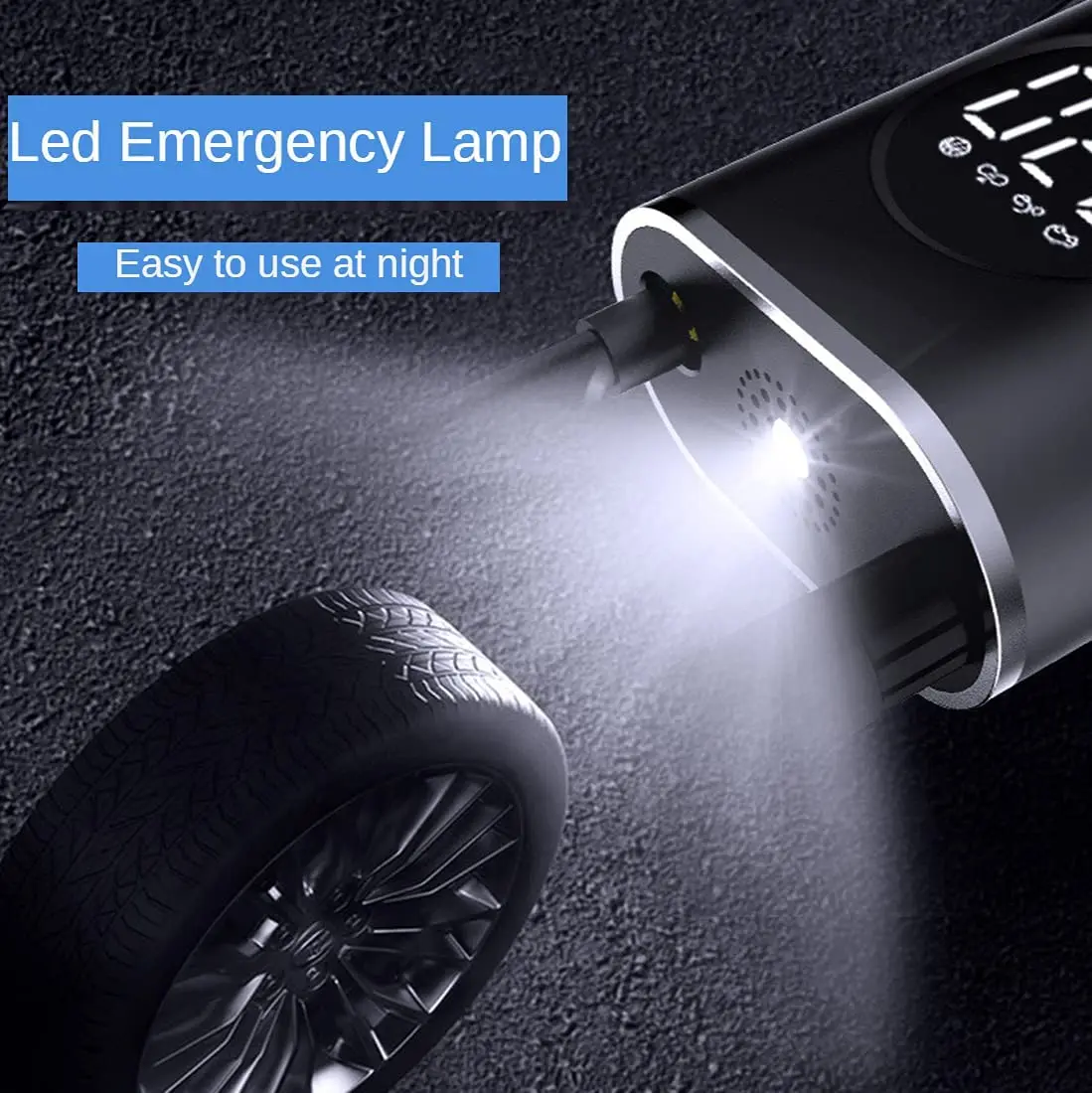 Car Motorcycle Bike Ball Air Pump Portable Electric Tire Inflator Pump 7.4V 150PSI Wireless Digital Display Air Compressor