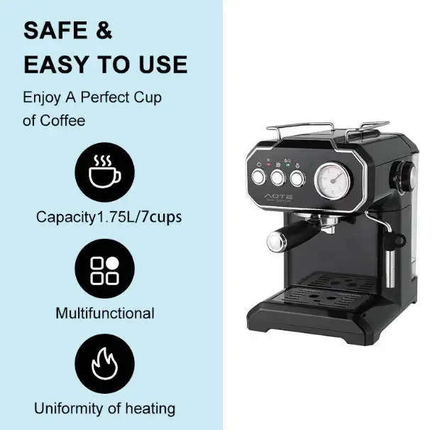 Italian Semi-Automatic Coffee Machine High-Pressure Coffee Maker for Home and Office Use