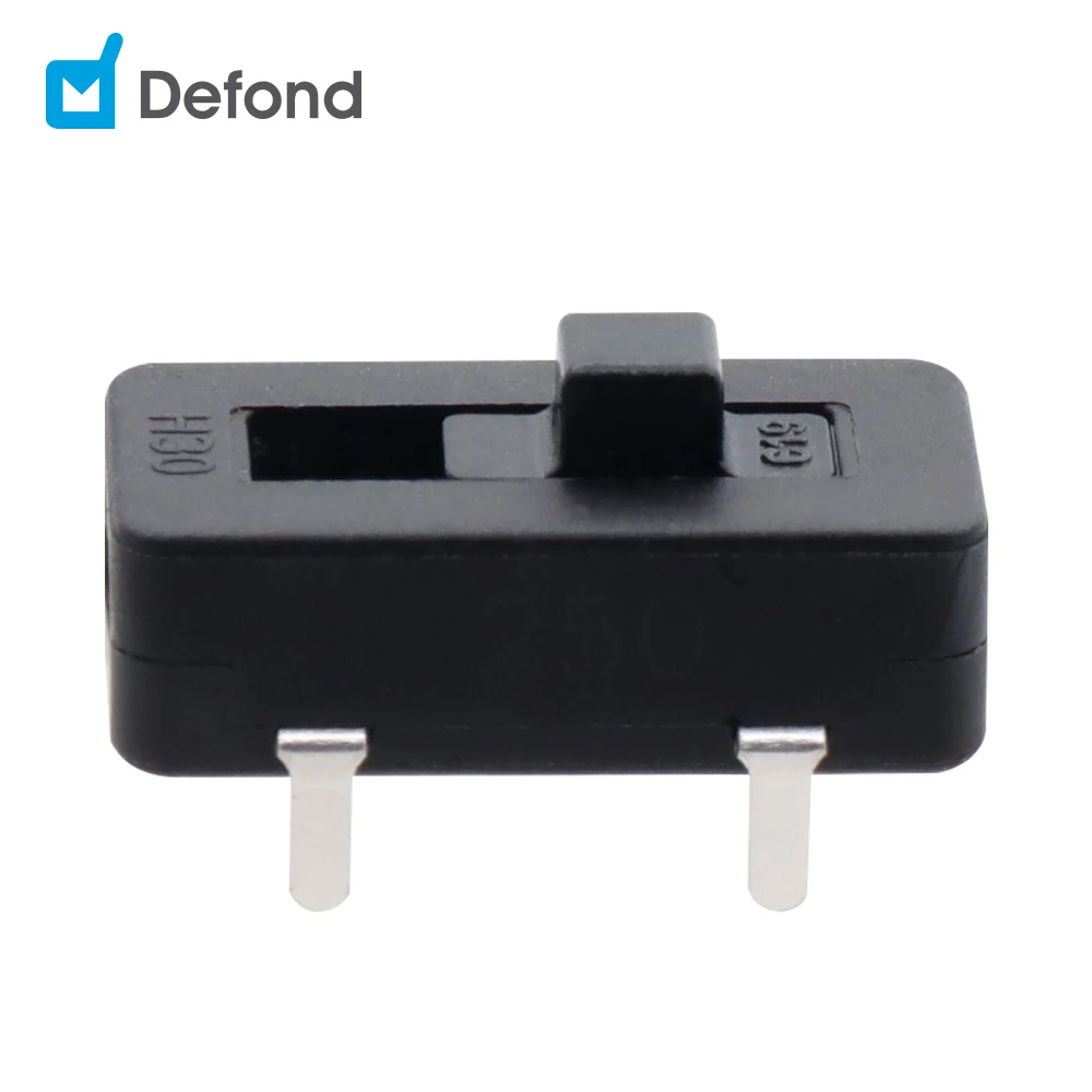 2 position sliding switches pcb hole dimension Defond CSJ-1206-PCP31-01R spdt slide switch for Curling Iron