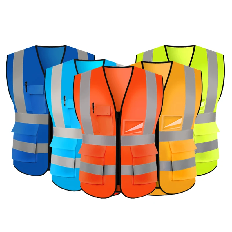 Construction Security Motorcycle Safety Work Reflective Clothing High Visibility Cycling Cooling Industrial  Vest with Pocket
