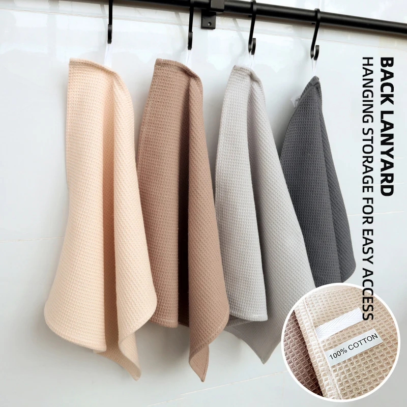 Super Soft Good Gift Quick Drying Organic Cotton Waffle Weave Hand Tea Dish Towel For Kitchen