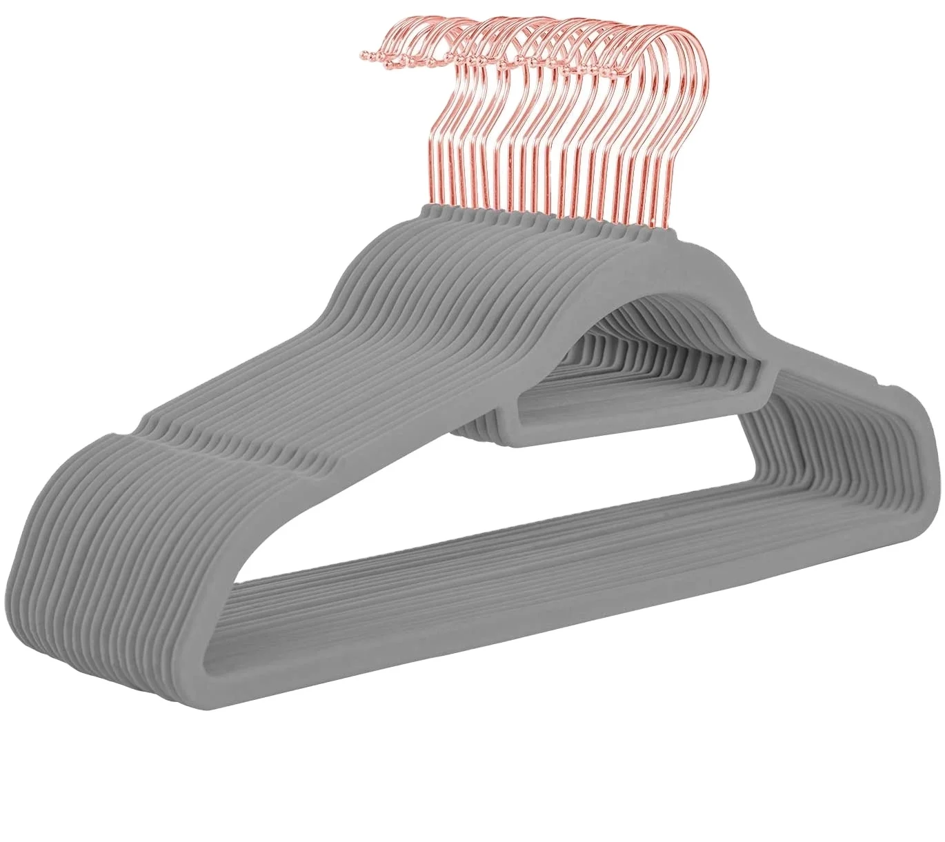 ANQI серый с галстуком дешевая фабричная Мода Розовый Золотой поворотный крючок прочные бархатные вешалки Флокированная вешалка