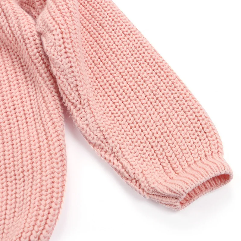 Low Moq Wholesale Toddler Kids Pink Knit Sweater Knitting Pullovers Baby Girl Sweater For Girls 5