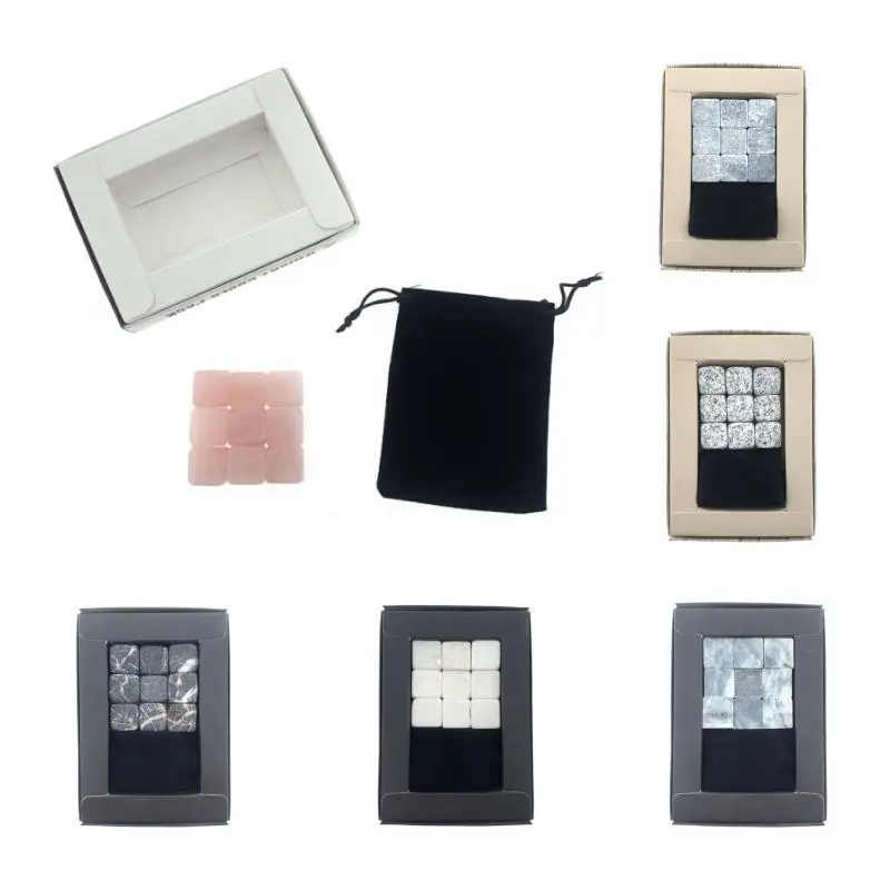 10 Years Factory Whiskey Gift Box Custom with 9 Stones Reusable in Paper Wooden Box