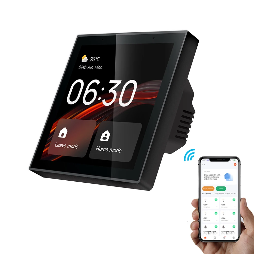 4-дюймовая настенная сенсорная панель для умного дома Tuya Zigbee Smart Iot Gateway Hub