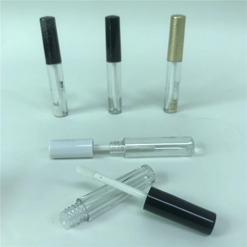 Cosmetics Lipstick Lip Gloss Hot Stamping Round Twist Up Cosmetic Package Tube Click Lip Gloss Pen Steel Roller Cosmetic Pen