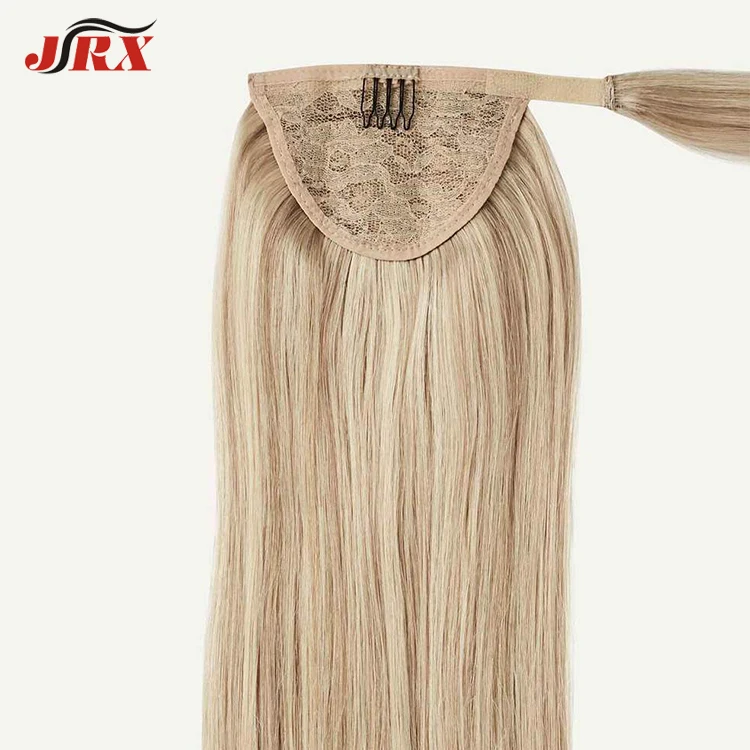 JRX FACTORY Straight Long Natural Ponytail Human Hair Pieces Clip-in Ponytail extension
