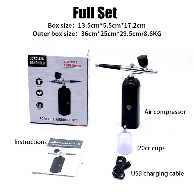 7CC Dual action tattoo painting airbrush professional airbrush gun for art painting Miniature model