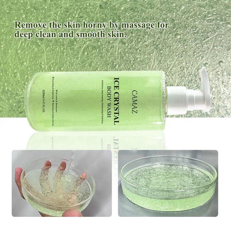 CAMAZ Private Brand Body Lotion Wash With Nourishing Serum Green Tea Shower Gel Ice Crystal Shower Gel  for Deep Dleansing