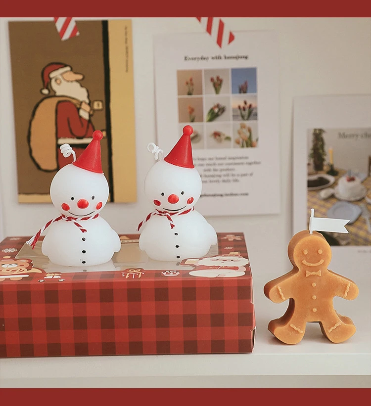 LE132 Factory made high quality gingerbread man shaped craft candles that make great Christmas gifts