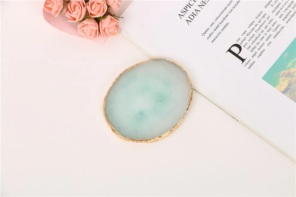 Round Resin Agate Pattern Coaster with Cork Base Marble Surface Pattern Cups Place Mats for Home Decor