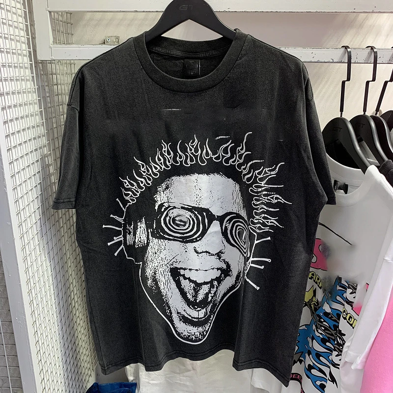 2024 Stock Custom Brand Hell Shirt Top Quality 100 Cotton Wholesale Washed Oversize t Shirt for Men