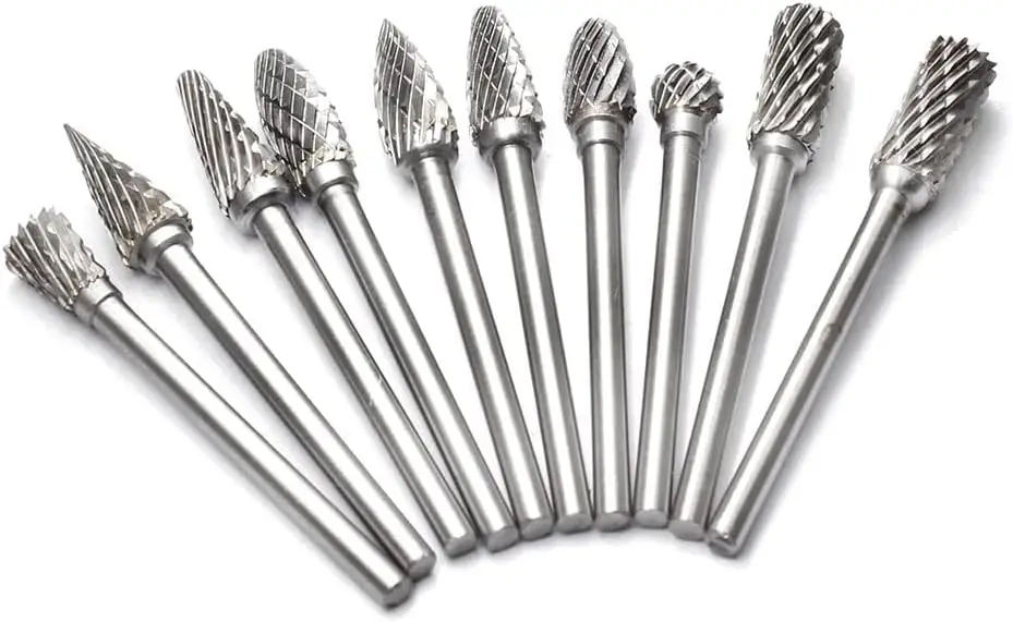 Wholesale Metal cut rotary cutting burr set die grinder polishing carving tool shank carbide rotary burr set carbide burr set