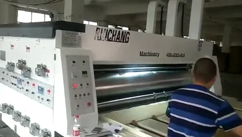 Full Automatic Carton box making 5 colors printer Corrugated Printing Slotting and die cutting creasing machine