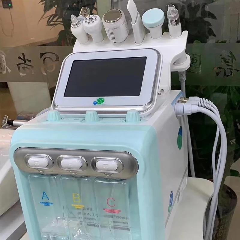 7 in 1 Hydro oxigen facial machine With Mirodermabrasion h2o2 clean facial jet peel cooling hydro spa beauty machine