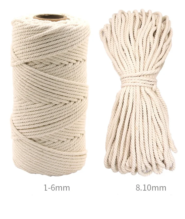 wholesale rope  cotton polyester blended  natural white macrame rope