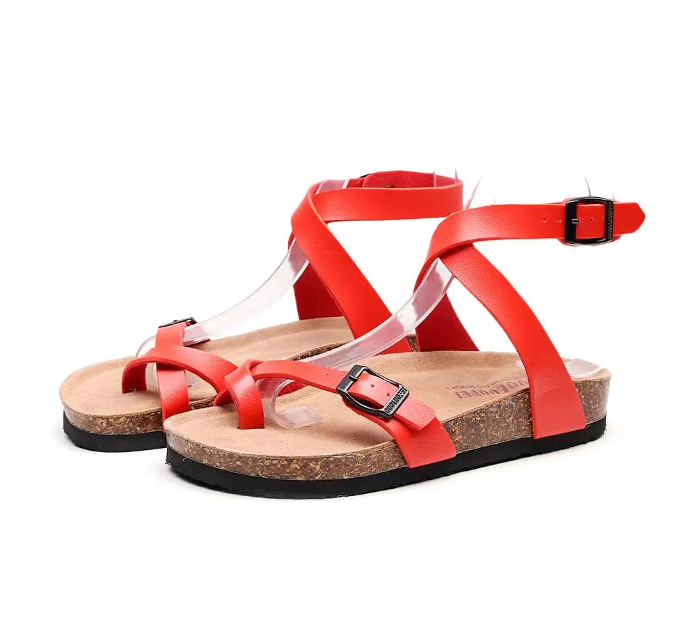 
Women Ladies Cross Strap Ankle Buckle Braided Cushioned Flat Sandals women Basic Roman Shoes Sandalia 