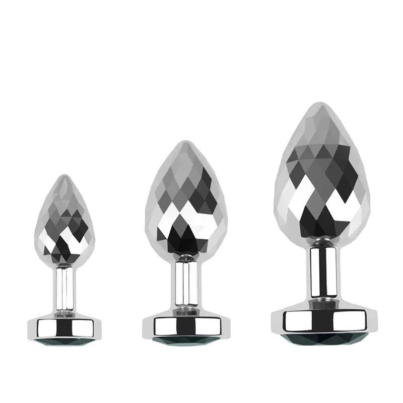 Stainless Steel Metal Round rhombus Diamond pattern anal plug Anal Plug With Smooth Diamond Jewelry Butt Plug Butt Dilator