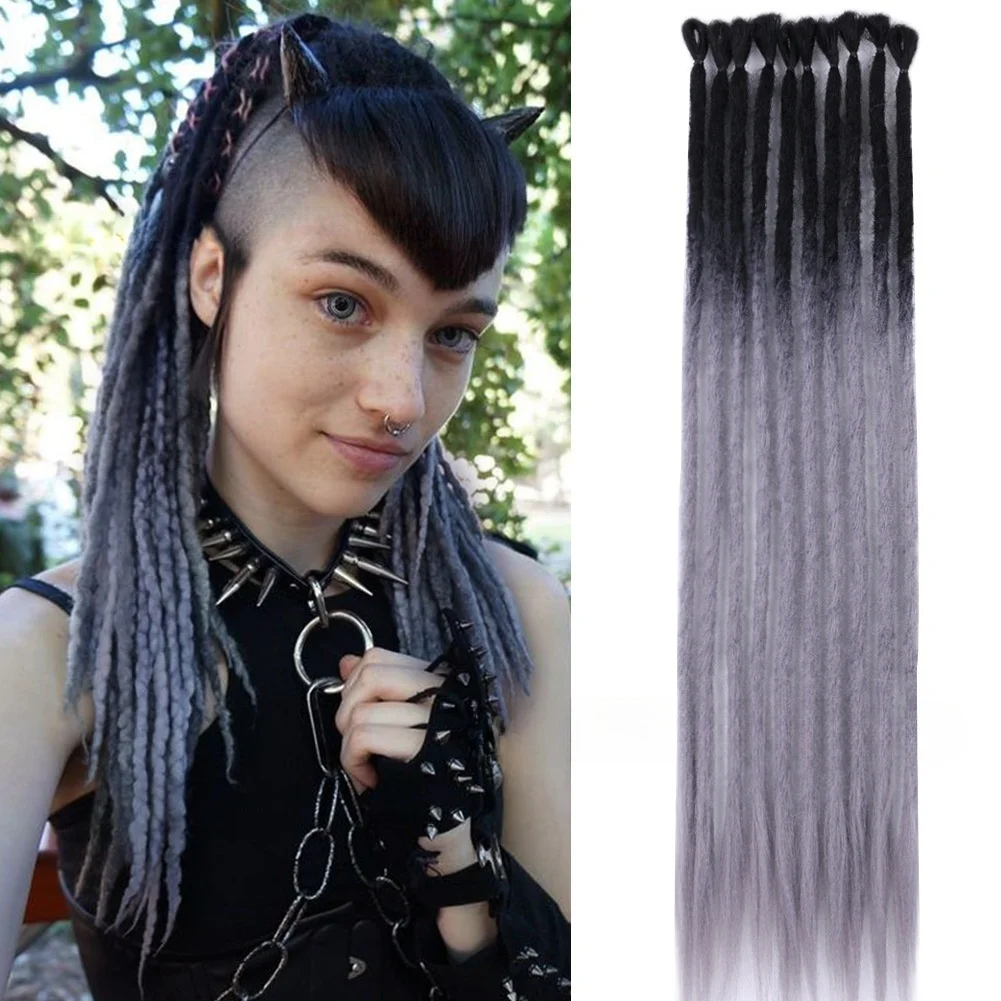 Hot sell Multicolor dreads faux loc cheap long soft crochet dreads locks braids styles hair weave synthetic dreadlocks