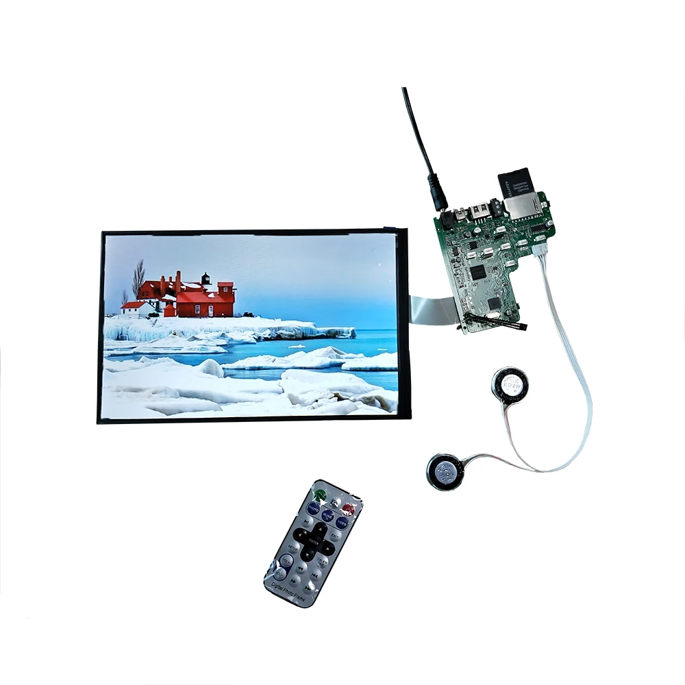 Auto play video mp4 loop playback 1080P frameless decoder board and 10 inch IPS screen advertising display