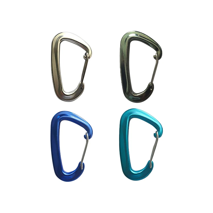 Wholesale 12KN Safety Rock Climbing Camping Carabiner 7075 Wire Gate Aluminium Waterproof Snap Hook
