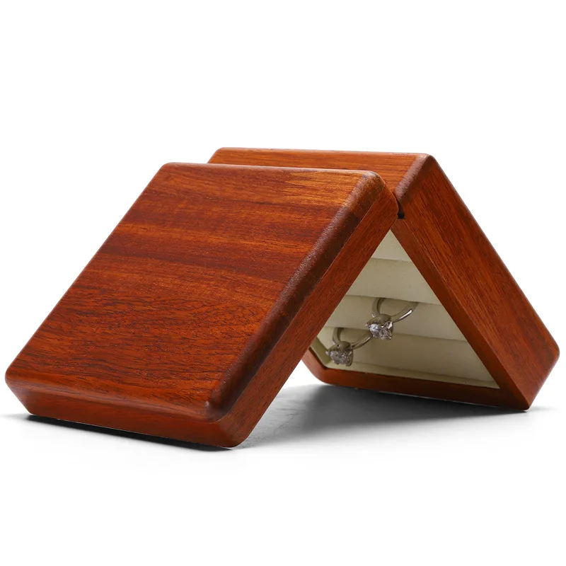 China Wholesale Multi Positions Ring Pendant Jewelry Box Organizer Luxury Wooden Storage Jewelry Ring Gift Box With Magnetic Lid