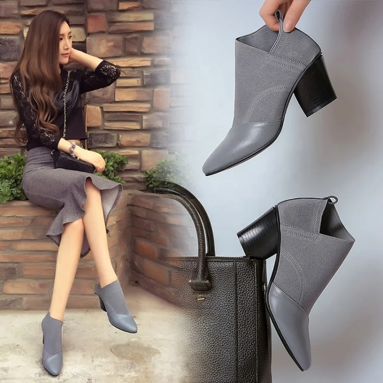 B13518A high quality women winter leather high heel boots shoes