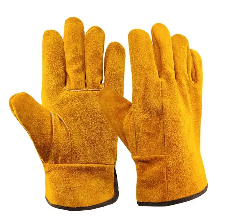 
 Wholesale sales High Quality Yellow Leather Work Gloves Garden Construction Gloves Welder Gloves  