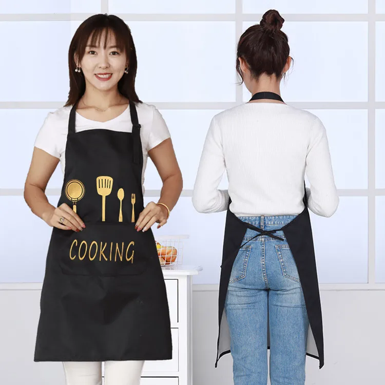 Polyester Waterproof Chef Cafe BBQ Food Cooking Cleaning Bib Aprons Kitchen Apron