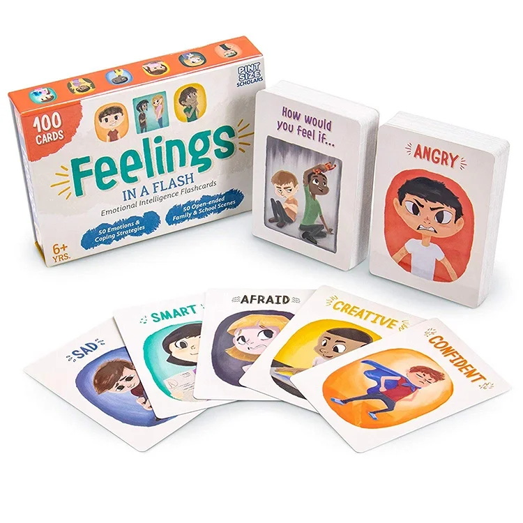 100Decks MOQ Can Add Logo OEM Custom Print Kid Educational Learning flash card playing game