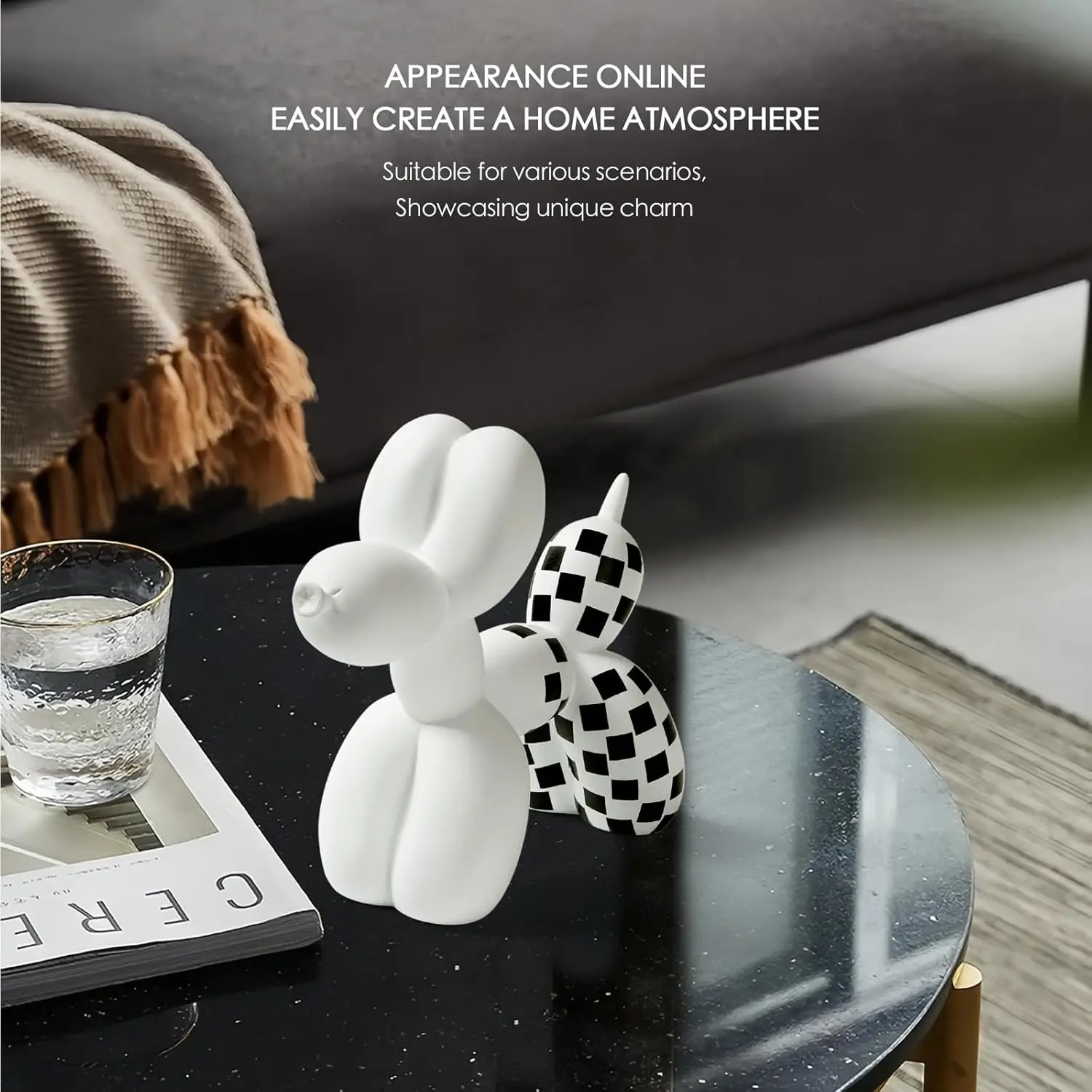 Balloon Dog Decor Animal Statue Funny Decoration Funky Cute Statues Home Decor for Shelves