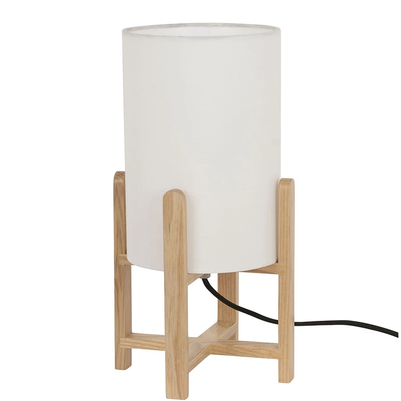 Good quality wooden table lamp best decoration in minimalist style handmade wood desk lamp with E14 lamphoulder