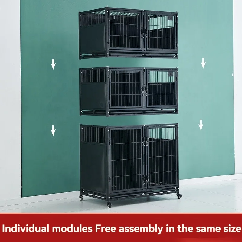 USMILE Hot Selling DIY Advanced Bold Thick Sustainable and Breathable Multi Layers and Accessories Metal Dog Pet Cage with Wheel