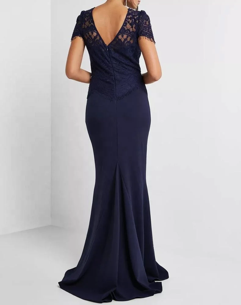 Fightail Evening Dress Women Embroidered Navy New 2023 Summer Evening / Formal Dresses Short Floral Pattern Trumpet Mermaid
