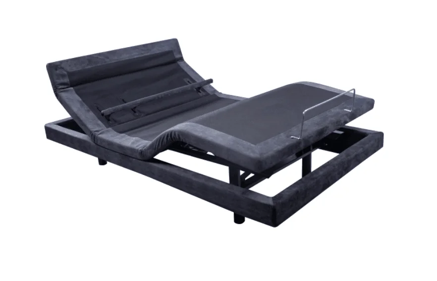 Head Tilt Lumbar Support Electric Adjustable Massage Bed Base with Under Lighting Usb Charging Port
