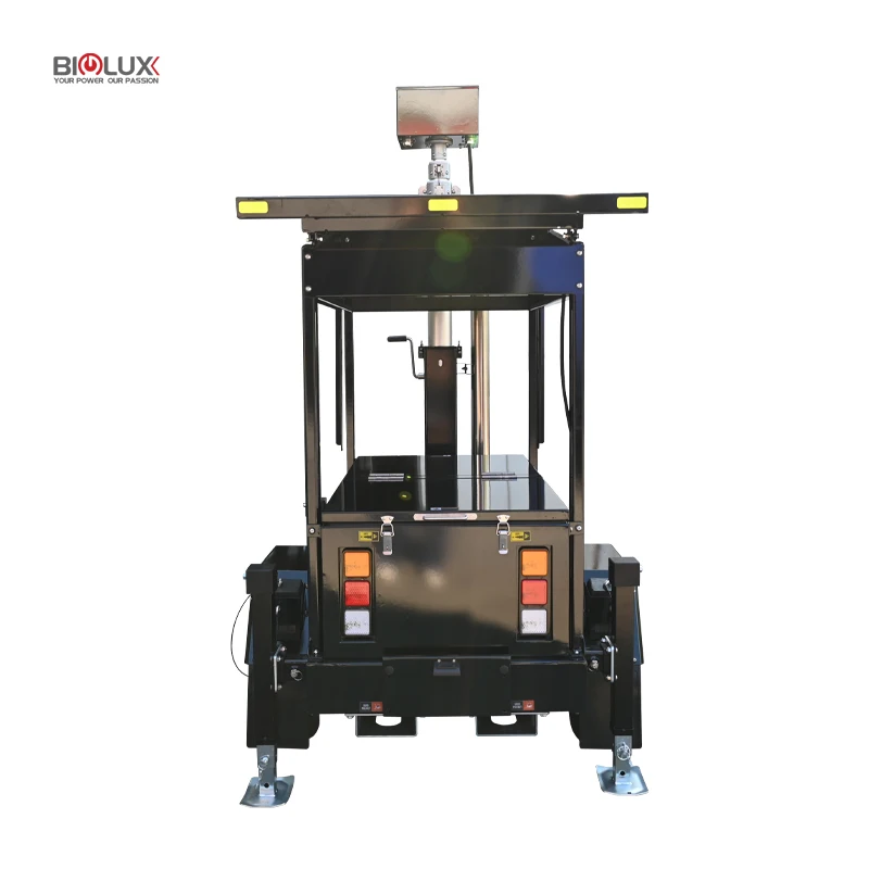 Solar Powered Off-grid Tower Mobile Solar Surveillance CCTV Trailer With 2 Panels