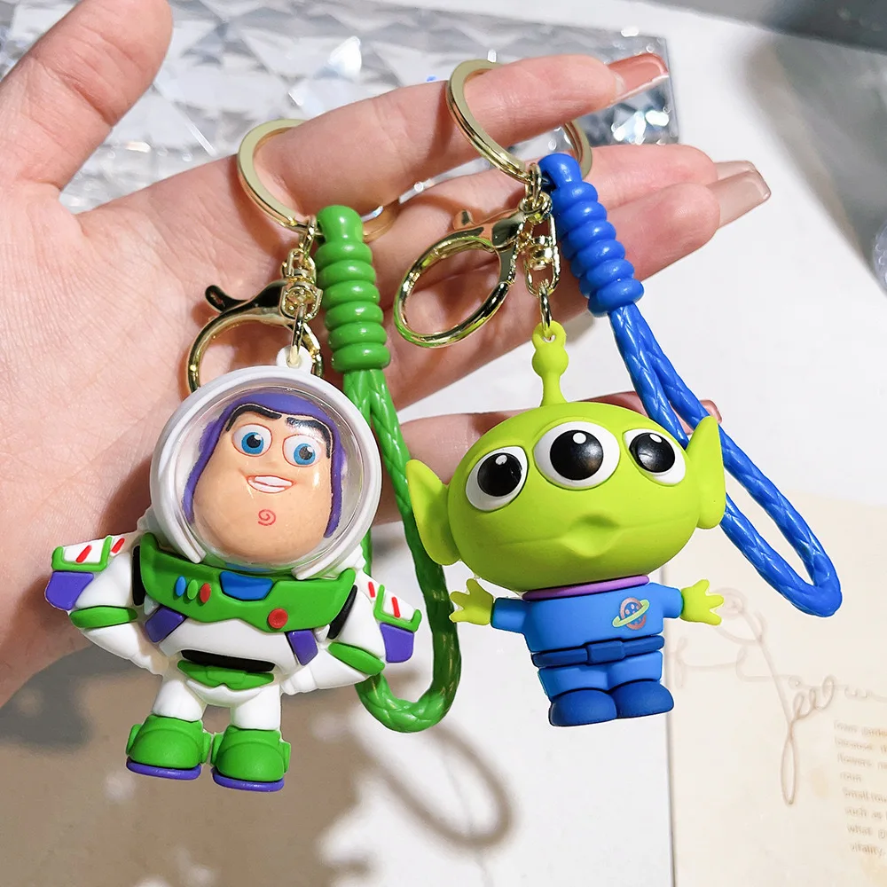 3D PVC cartoon anime keychain promotional ToyStory Buzz Light year Woody Key Chain Anti-Lost Car Bag Pendant Keyring Keychains