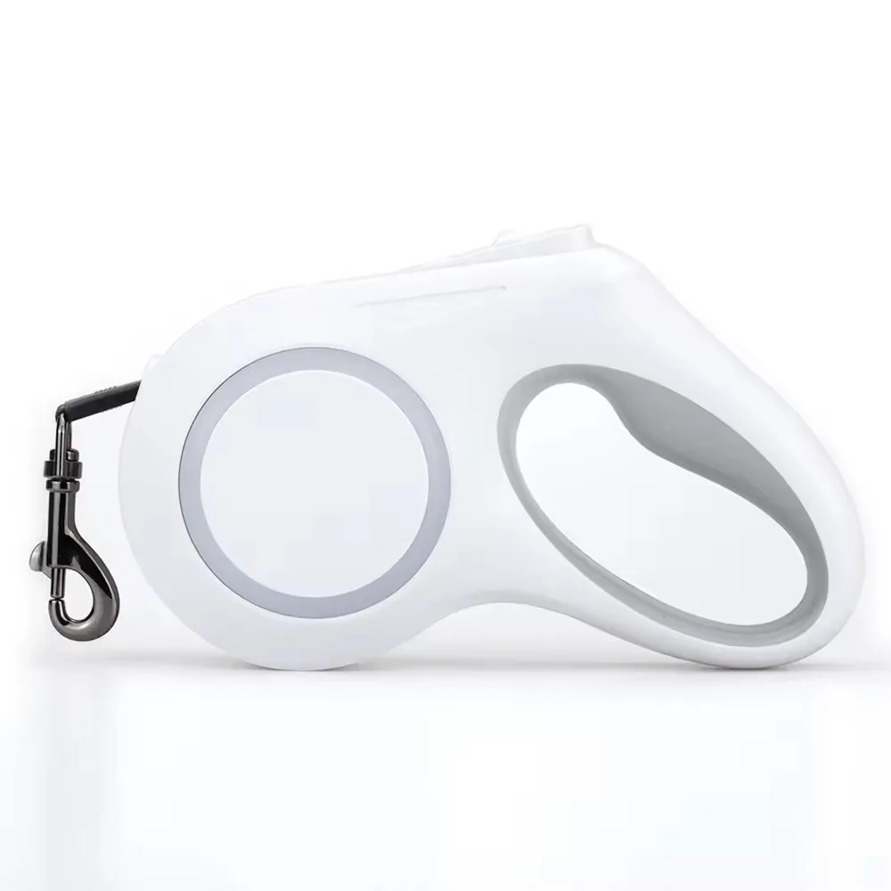 Outdoor Walking Extendable Pet Traction Rope Light Retractable Belt Portable Rotation Pet Rope with LED Light