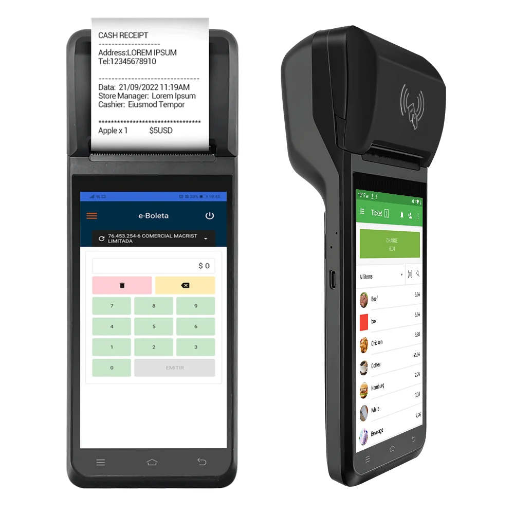 FYJ Android 12 8-ядерный F1 5 'кассовый аппарат с программным обеспечением точки продажи Pos-машина со сканером штрих-кода