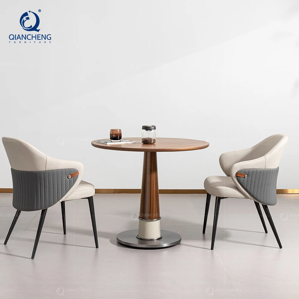QIANCHENG furniture wholesaler oem retro restaurant pu chairs victorian style dining room modern leather chair for table set