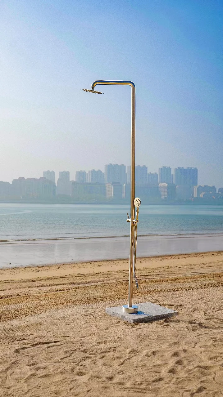 Special Gold Freestanding Garden Beach Swimming Pool Stand Rain Shower Outdoor Shower set