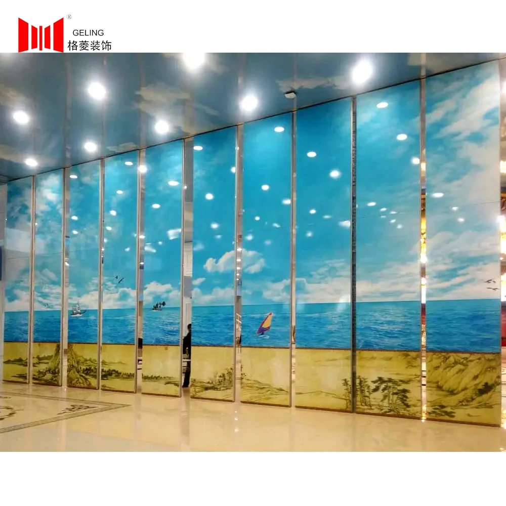 New conference hall event panel hotel banquet soundproof partition mobile sliding door foldable movable wall acoust partit wall