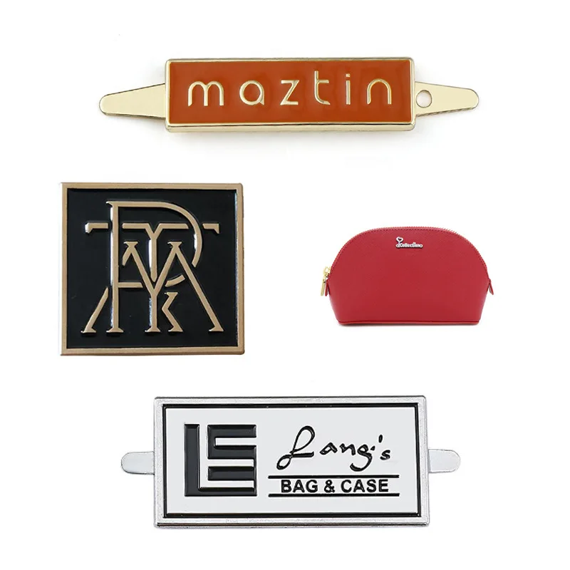 custom brand name metal lettering logo label sewmetal label hijb label for bags