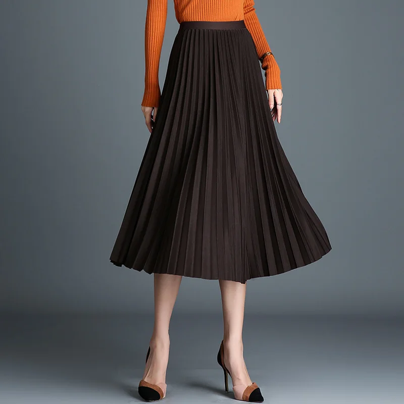 
New Design High Waisted Fashion Long Chiffon Pleated Women Skirt 